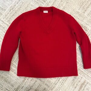 Navy grey v neck lambswool sweater